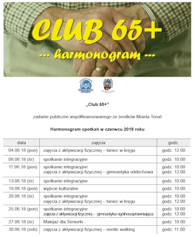 Harmonogram Club 65+