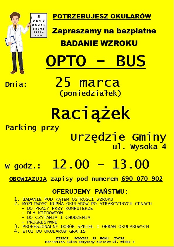 Plakat informacyjny żółty